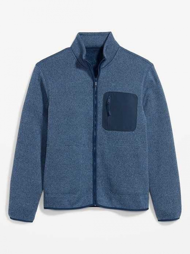 Old Navy Fleece-Knit Zip Jacket Blue | MZF126394