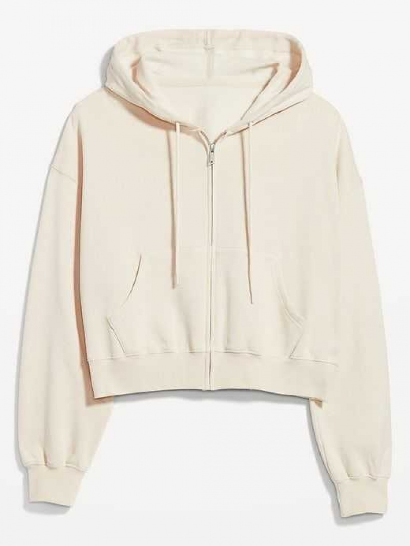 Old Navy Fleece Full-Zip Hoodie Beige | WFJ283946