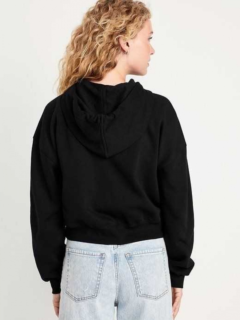 Old Navy Fleece Full-Zip Hoodie Black | WFU831659