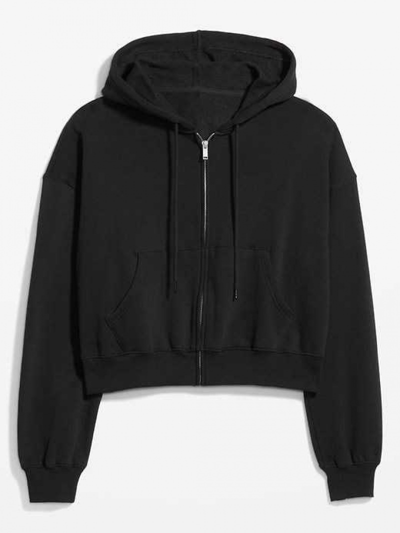 Old Navy Fleece Full-Zip Hoodie Black | WFU831659