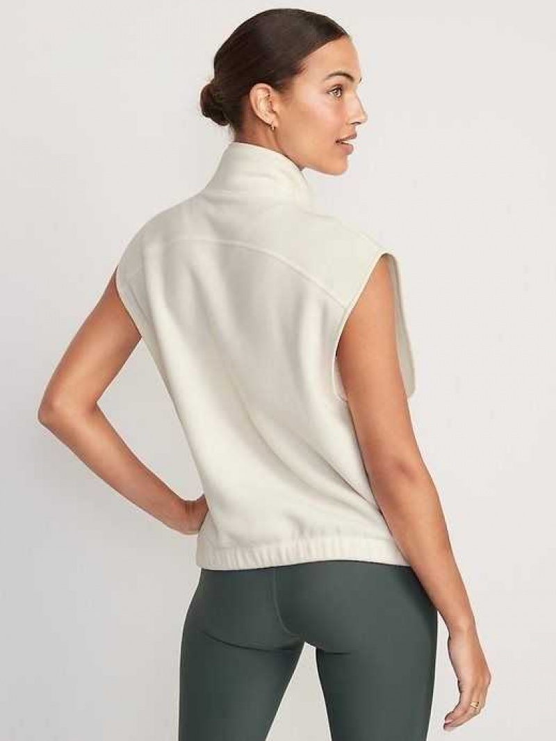 Old Navy Fleece Full-Zip Vest Creme De La Creme | PRS308254