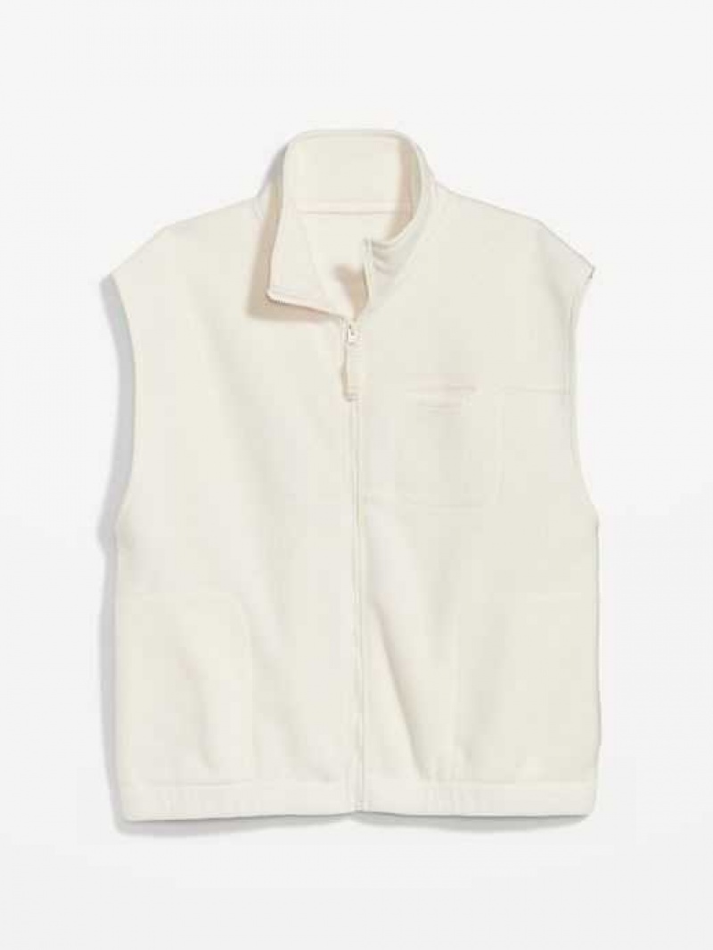 Old Navy Fleece Full-Zip Vest Creme De La Creme | PRS308254