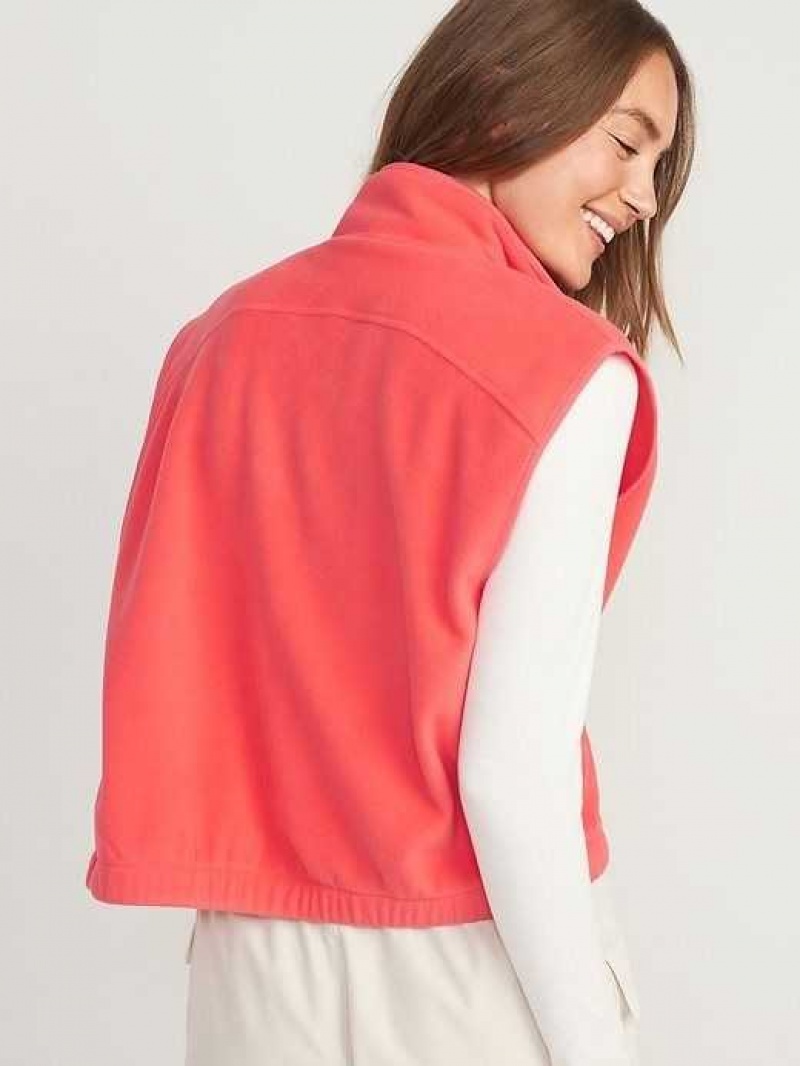 Old Navy Fleece Full-Zip Vest Red | RLB571038