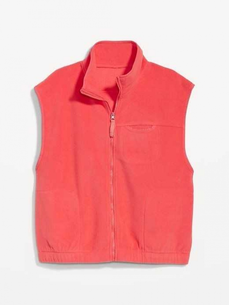 Old Navy Fleece Full-Zip Vest Red | RLB571038