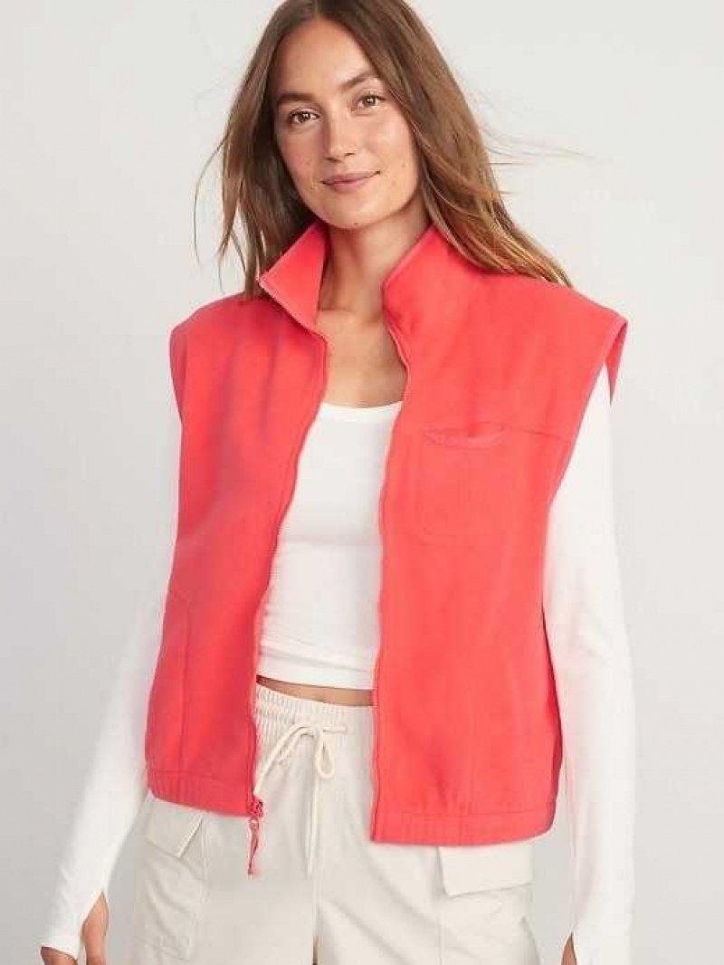 Old Navy Fleece Full-Zip Vest Red | RLB571038