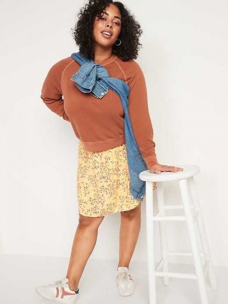 Old Navy Floral-Print A-Line Mini Skirt Yellow | GKY016249