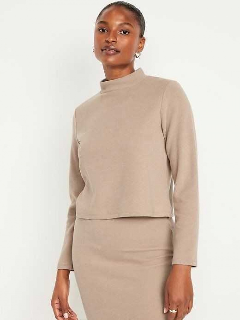 Old Navy French Rib Mock-Neck Sweater Brown | JYF219680