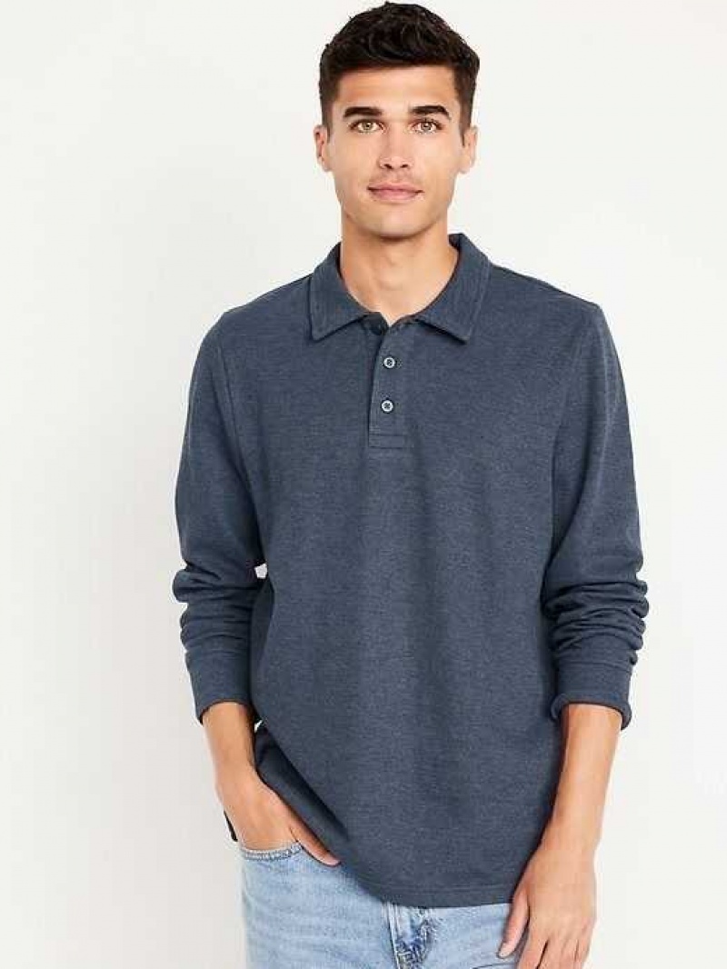 Old Navy French Rib Polo Sweater Navy | BKO159432