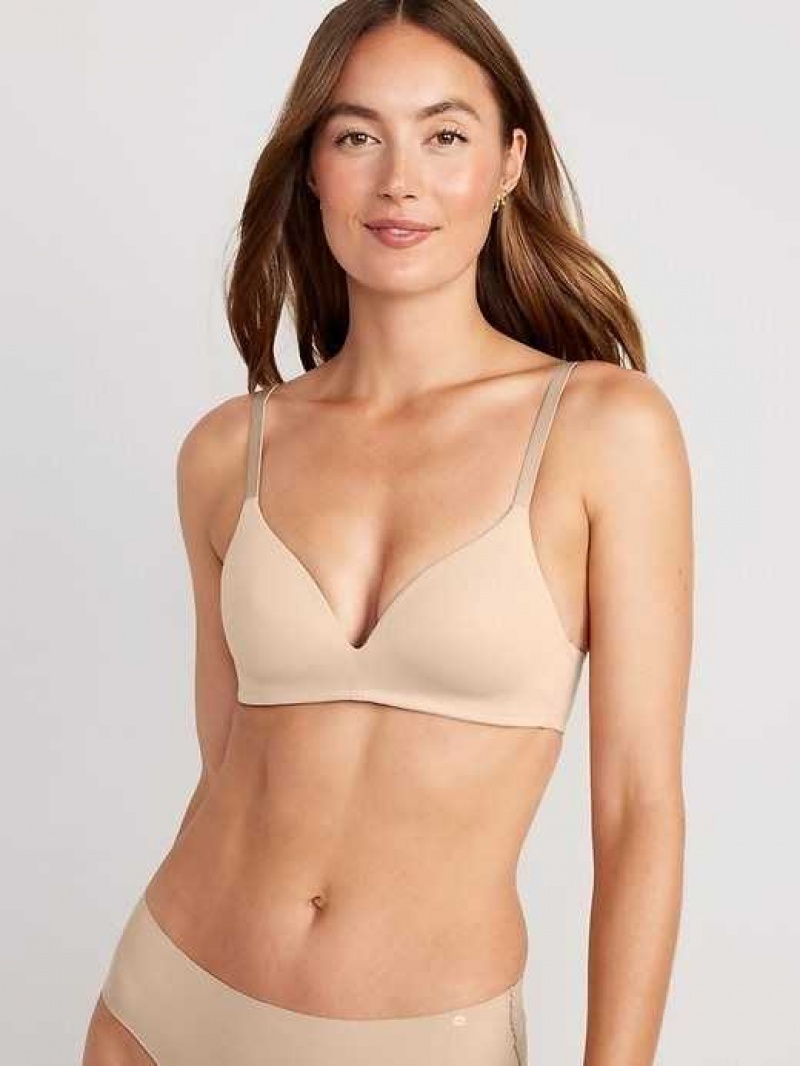 Old Navy Full-Coverage Molded Wireless Bra Brown | RDT764019