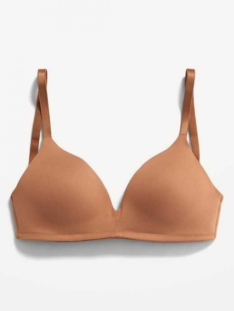 Old Navy Full-Coverage Molded Wireless Bra Beige | MHK462851