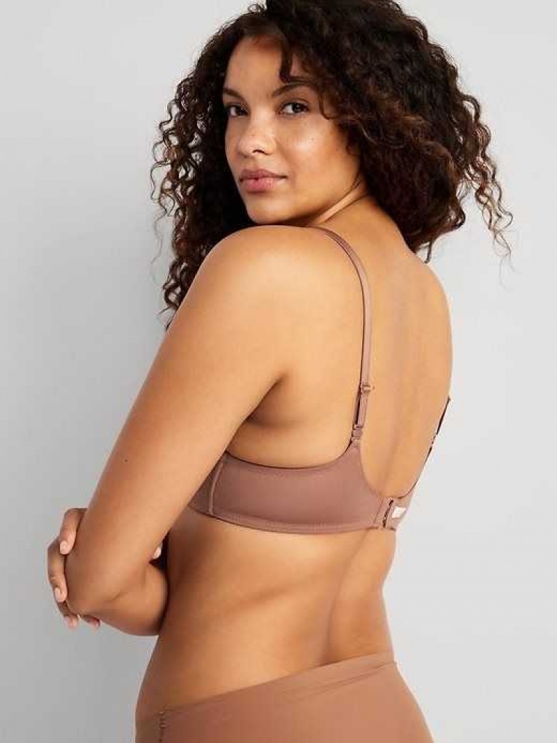 Old Navy Full-Coverage Molded Wireless Bra Cocoa Fawn | LPO902734