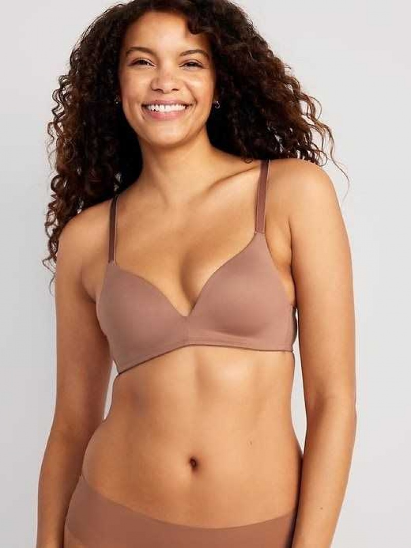 Old Navy Full-Coverage Molded Wireless Bra Cocoa Fawn | LPO902734