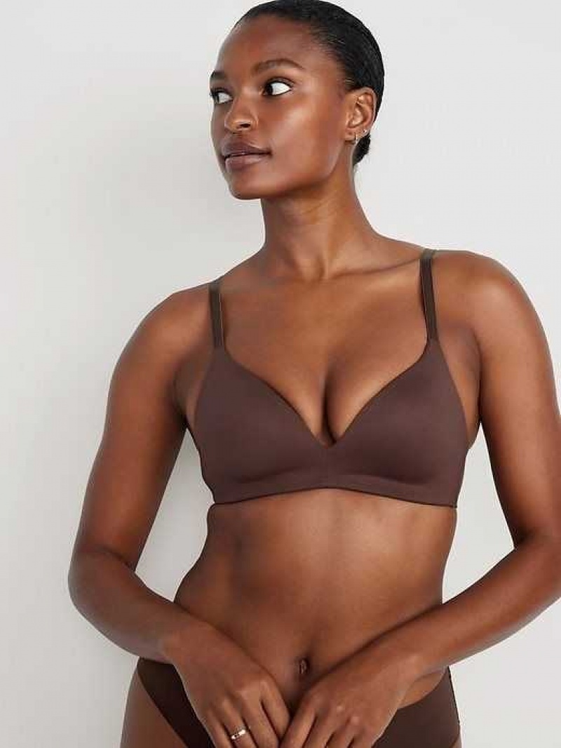 Old Navy Full-Coverage Molded Wireless Bra French Roast | XLS250493