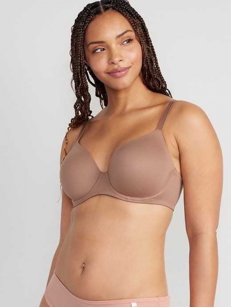 Old Navy Full-Coverage Underwire Demi Bra Cocoa Fawn | NOA680543