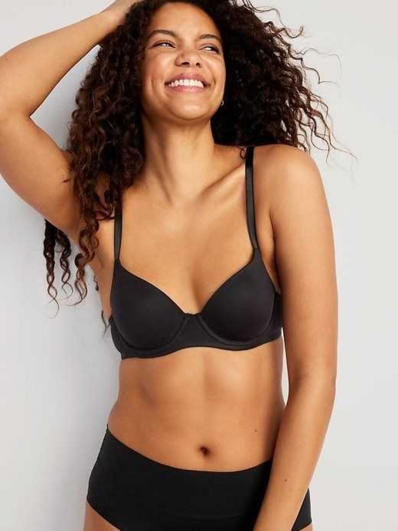 Old Navy Full-Coverage Underwire Demi Bra Black | KAD106732