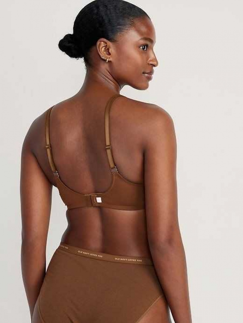 Old Navy Full-Coverage Underwire Demi Bra Dark Walnut | JDF875290