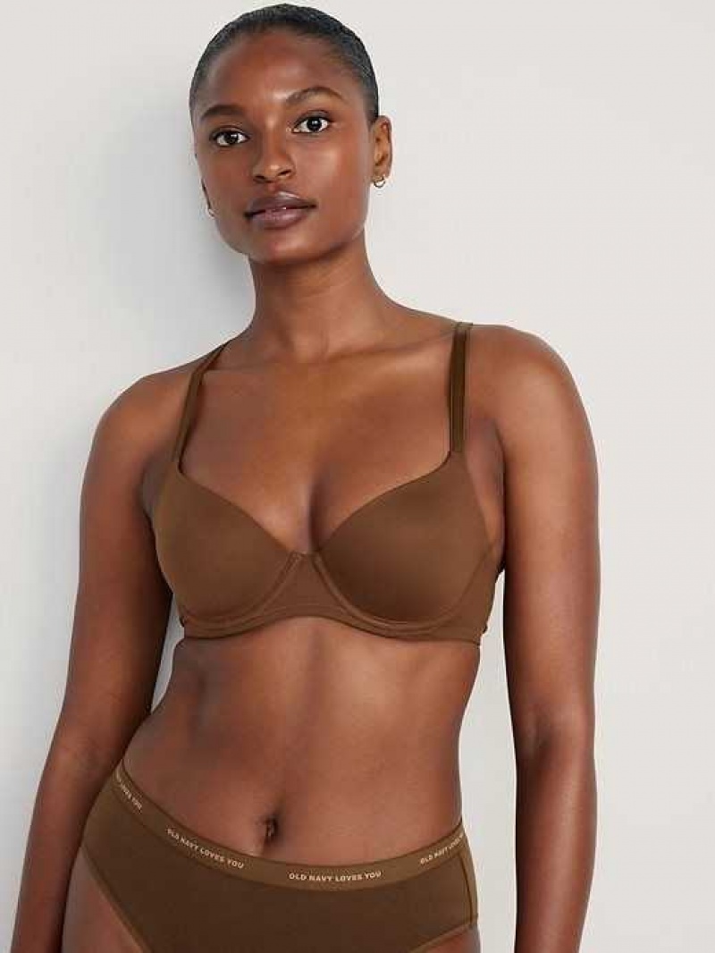 Old Navy Full-Coverage Underwire Demi Bra Dark Walnut | JDF875290