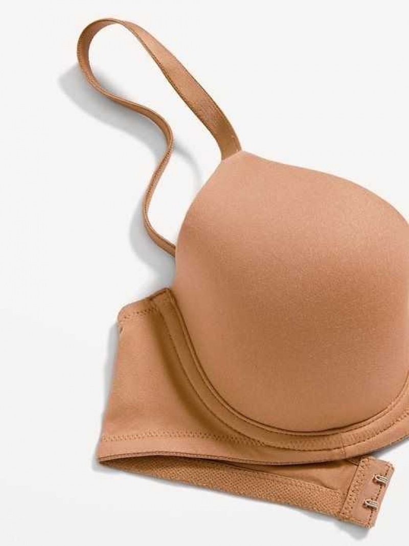 Old Navy Full-Coverage Underwire Demi Bra Beige | DEO580743