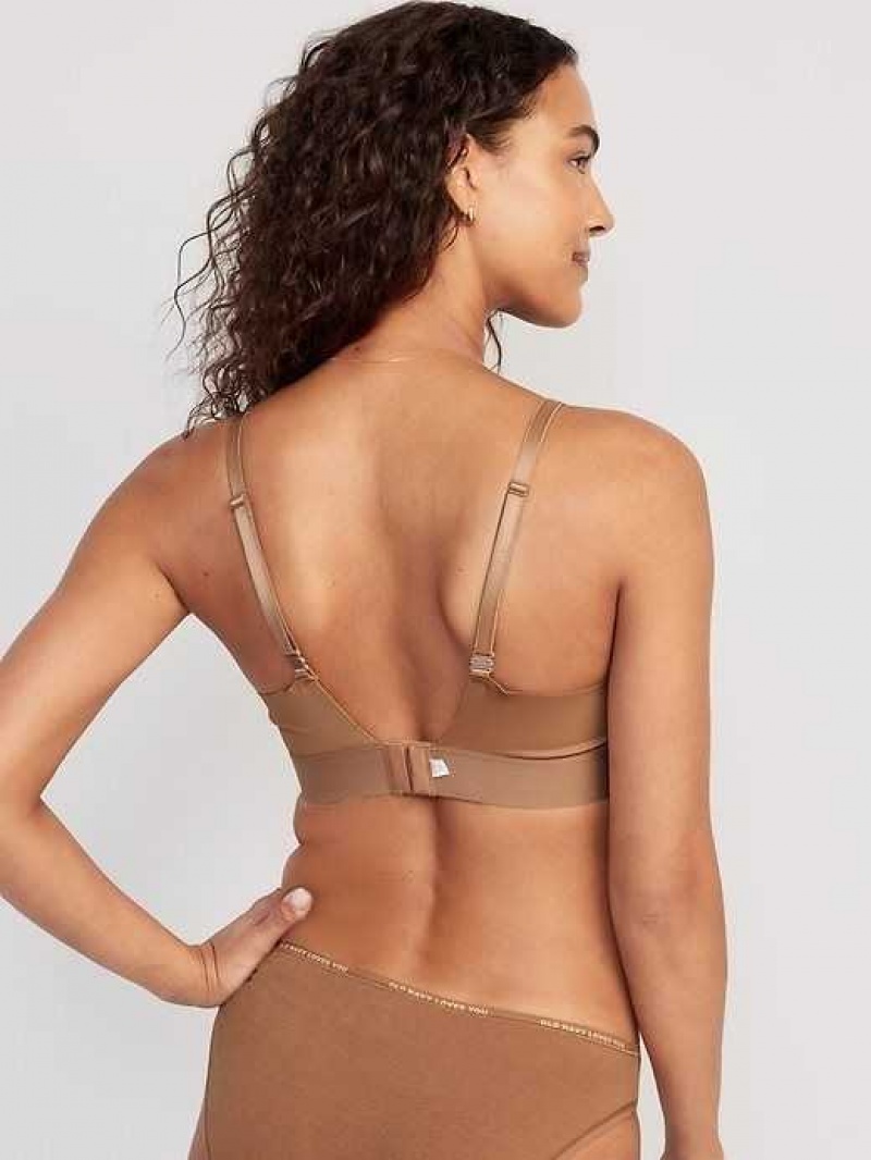 Old Navy Full-Coverage Wireless Innovation Bra Beige | KHA509213