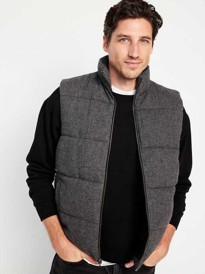 Old Navy Full-Zip Vest Grey | IRH895037