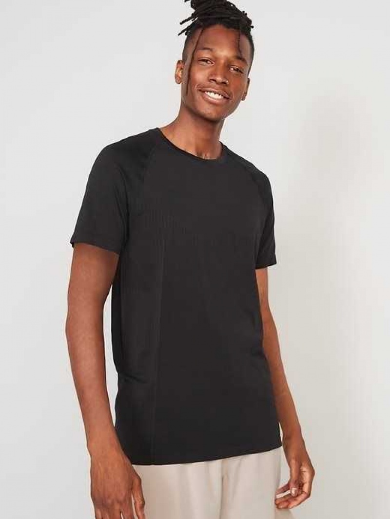 Old Navy Go-Fresh Odor-Control Seamless Performance T-Shirt Black | DJE367158