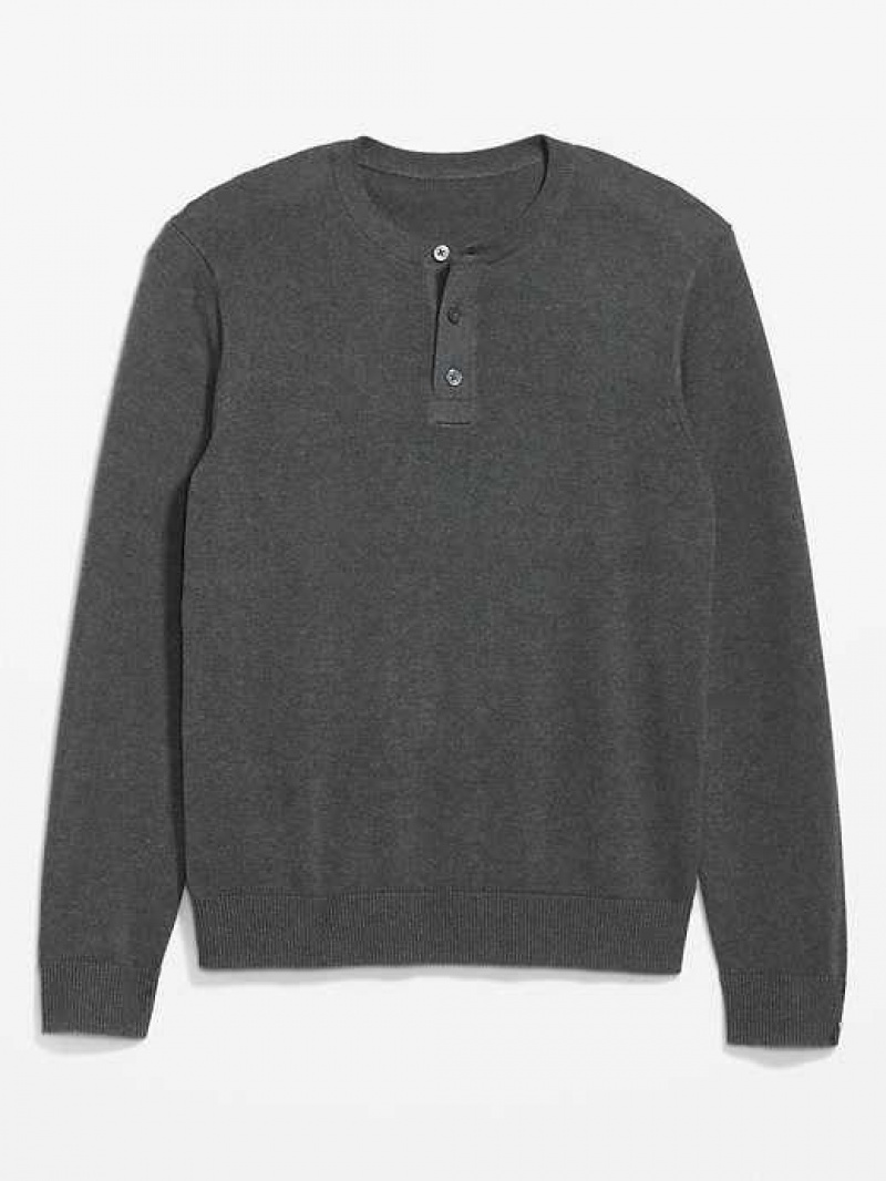 Old Navy Henley Sweater Dark Grey | YGM650348