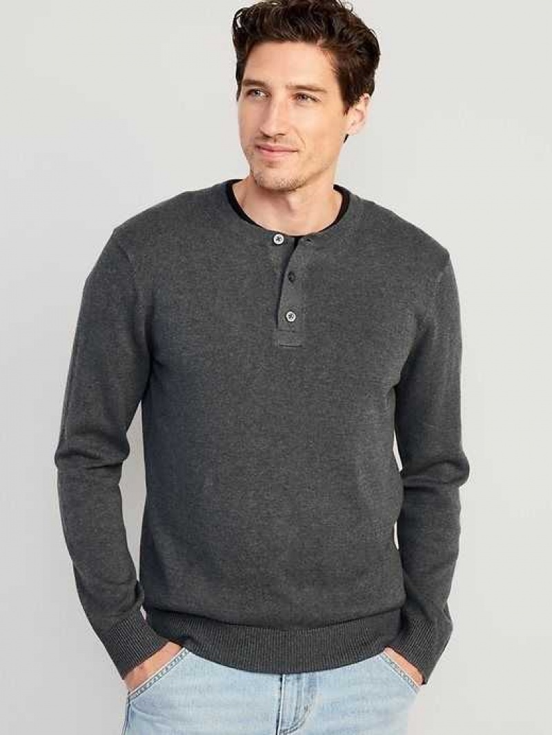 Old Navy Henley Sweater Dark Grey | YGM650348