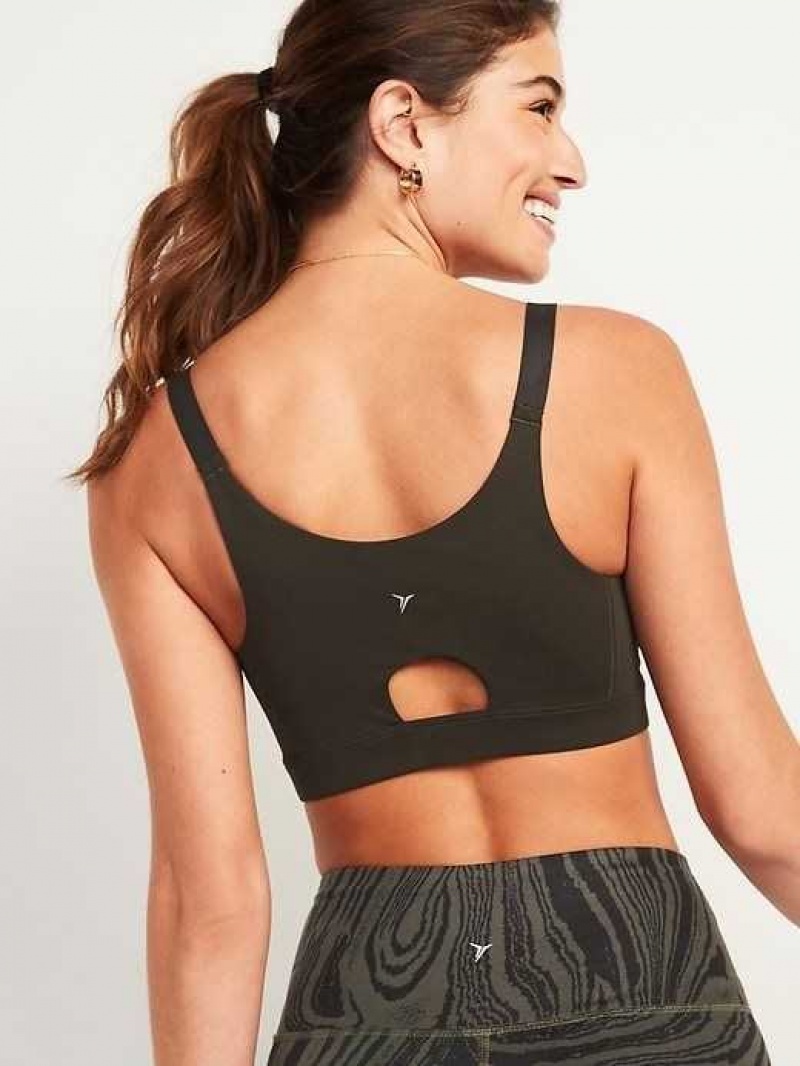 Old Navy High-Support PowerSoft Zip-Front Sports Bra Lost In The Woods | ZEV850347