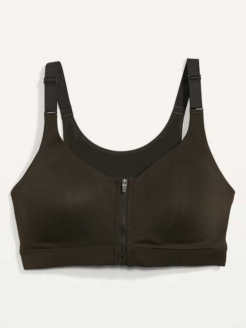 Old Navy High-Support PowerSoft Zip-Front Sports Bra Lost In The Woods | ZEV850347