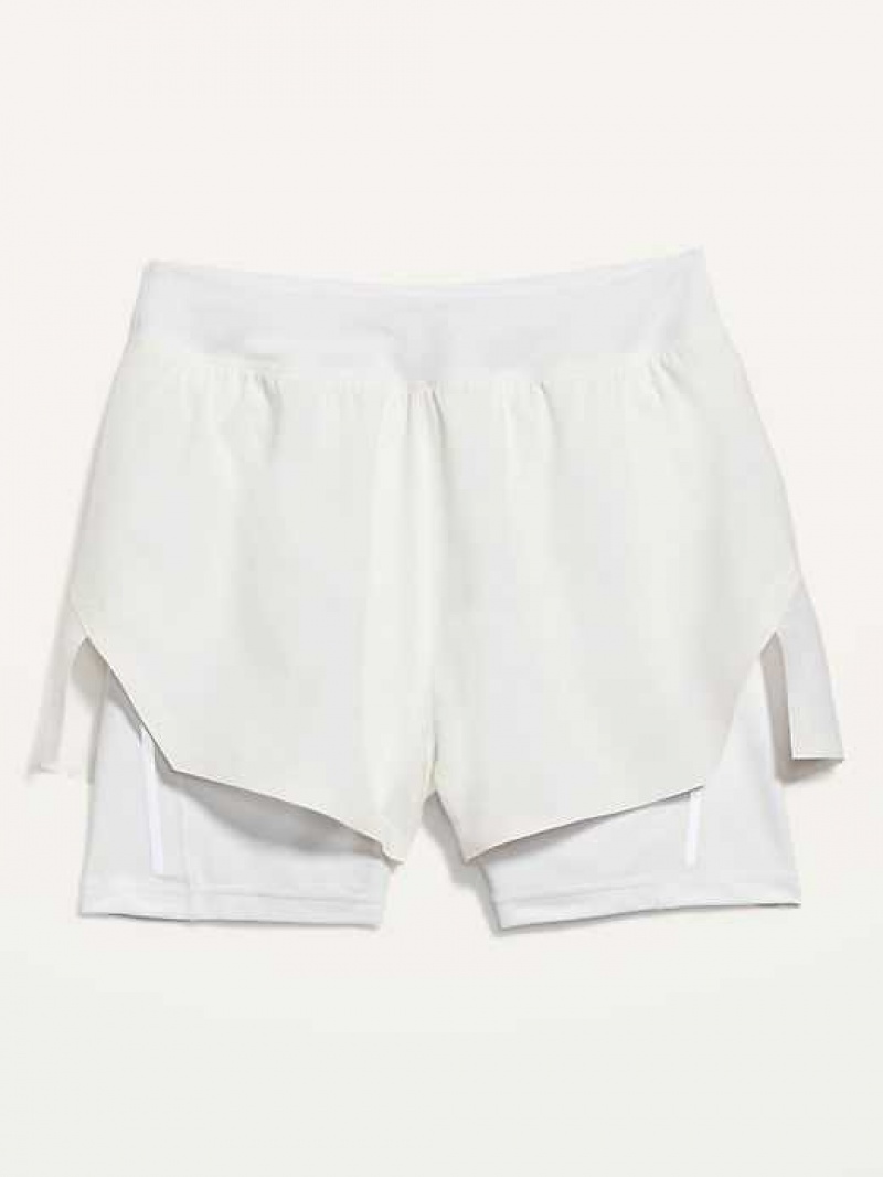 Old Navy High-Waisted 2-in-1 StretchTech Shorts White | JUB641829