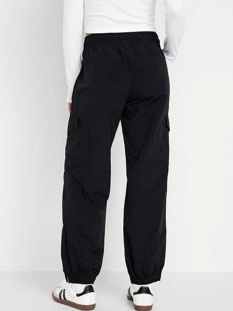 Old Navy High-Waisted Ankle-Zip Cargo Jogger Pants Black | RME532940