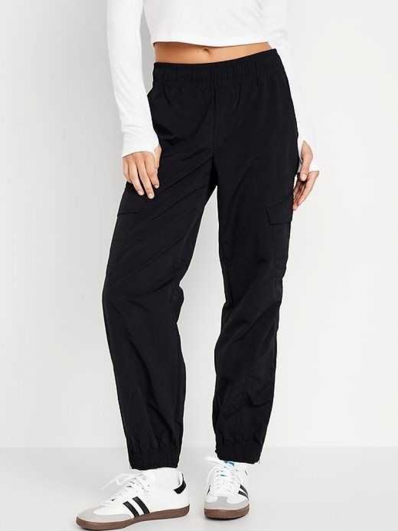 Old Navy High-Waisted Ankle-Zip Cargo Jogger Pants Black | RME532940