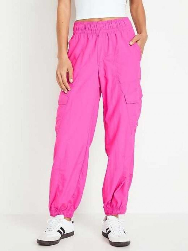 Old Navy High-Waisted Ankle-Zip Cargo Jogger Pants Flamingo Feather | QDO386570