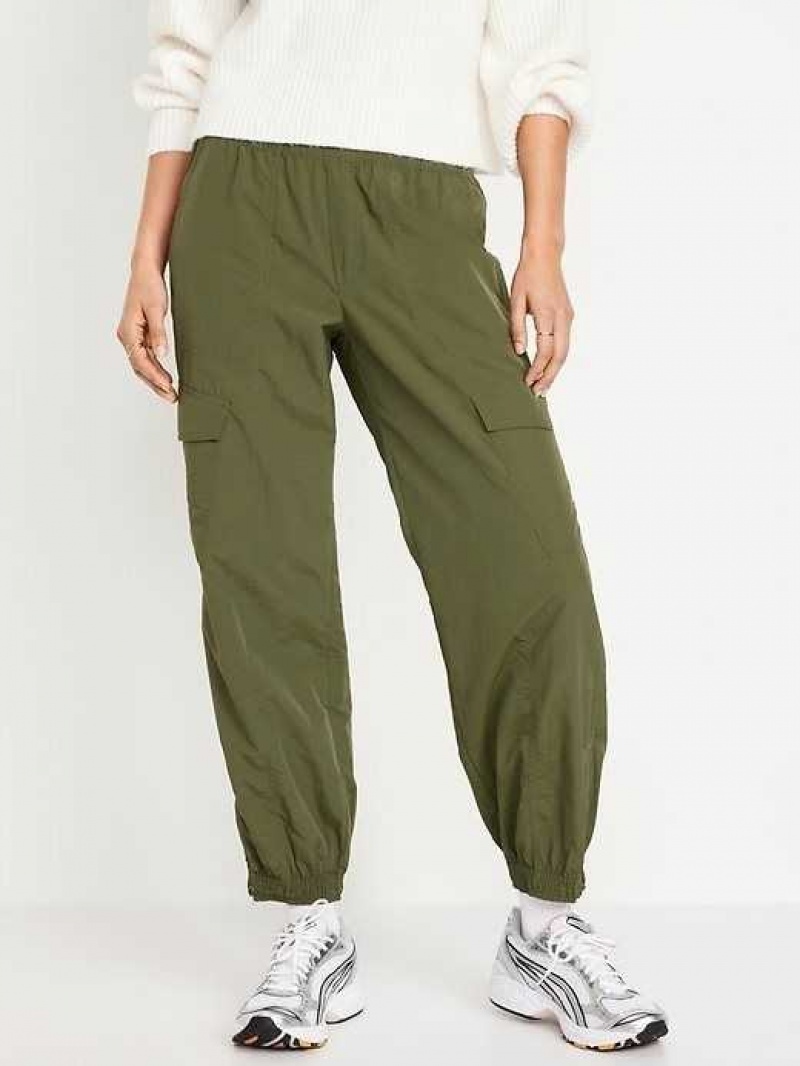 Old Navy High-Waisted Ankle-Zip Cargo Jogger Pants Conifer | MBN751309