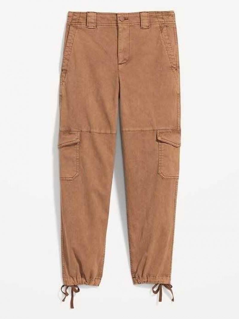 Old Navy High-Waisted Barrel-Leg Cargo Ankle Pants Coco De Mer | JKA013976