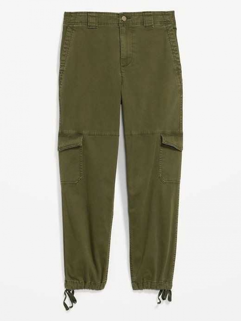 Old Navy High-Waisted Barrel-Leg Cargo Ankle Pants Conifer | INV659187