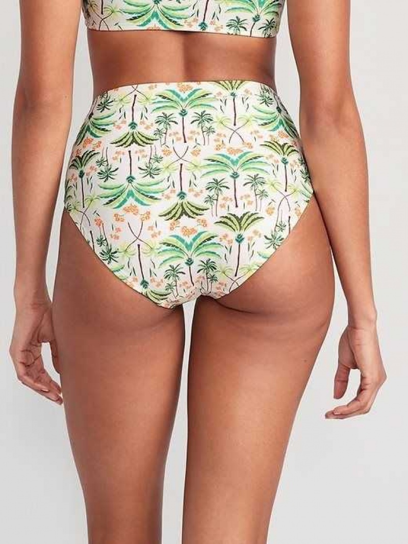 Old Navy High-Waisted Bikini Swim Bottoms White | QSO619023