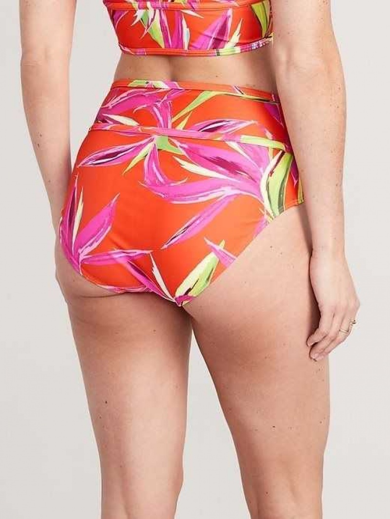 Old Navy High-Waisted Bikini Swim Bottoms Full-Bloom Bliss | PIE461308