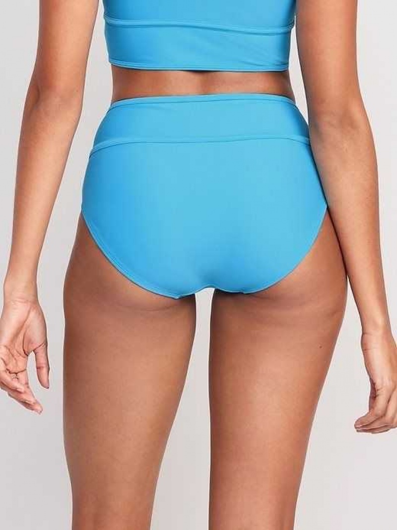 Old Navy High-Waisted Bikini Swim Bottoms Blue | MND581329