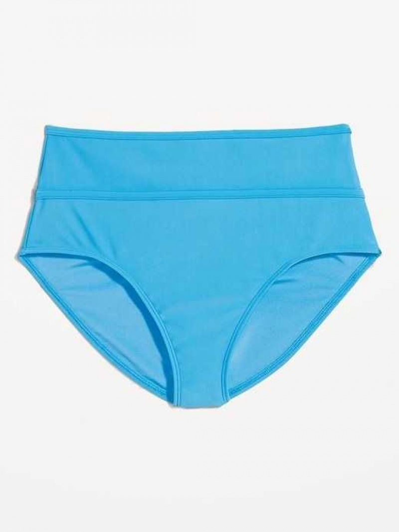 Old Navy High-Waisted Bikini Swim Bottoms Blue | MND581329