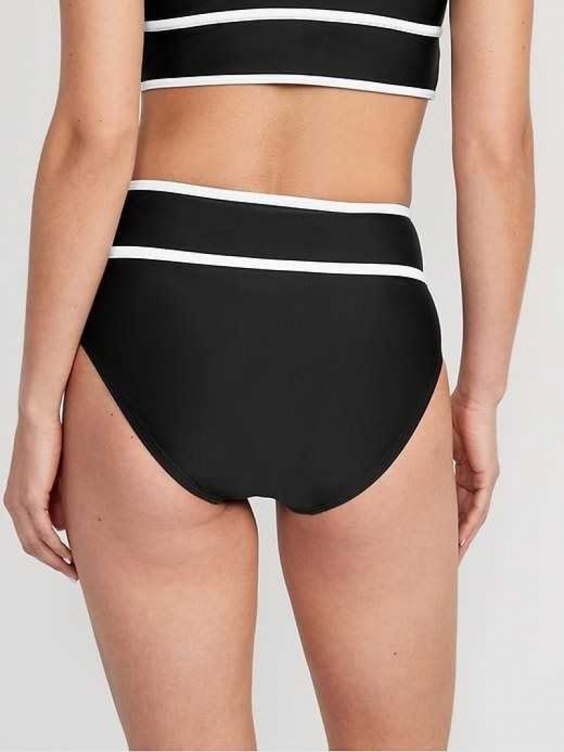 Old Navy High-Waisted Bikini Swim Bottoms Black | KLM013896