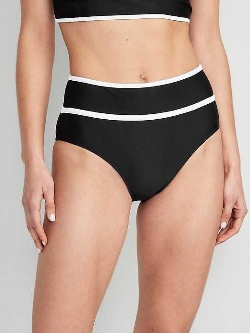 Old Navy High-Waisted Bikini Swim Bottoms Black | KLM013896