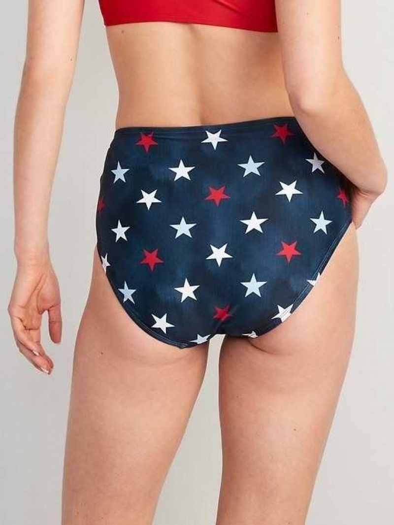 Old Navy High-Waisted Bikini Swim Bottoms Americana Stars | JLA048365