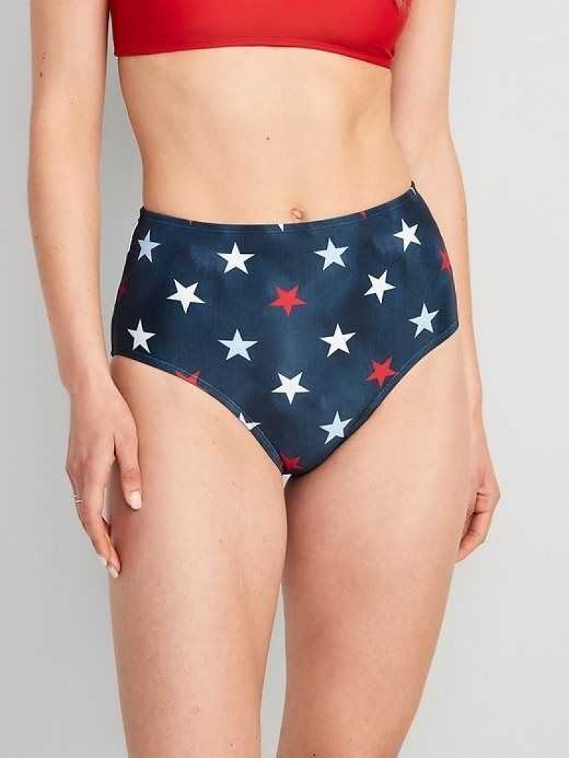 Old Navy High-Waisted Bikini Swim Bottoms Americana Stars | JLA048365