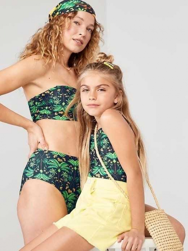 Old Navy High-Waisted Bikini Swim Bottoms Green | JDZ129538