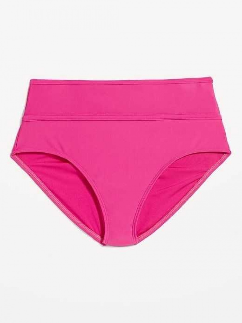 Old Navy High-Waisted Bikini Swim Bottoms Flamingo | GCK152437