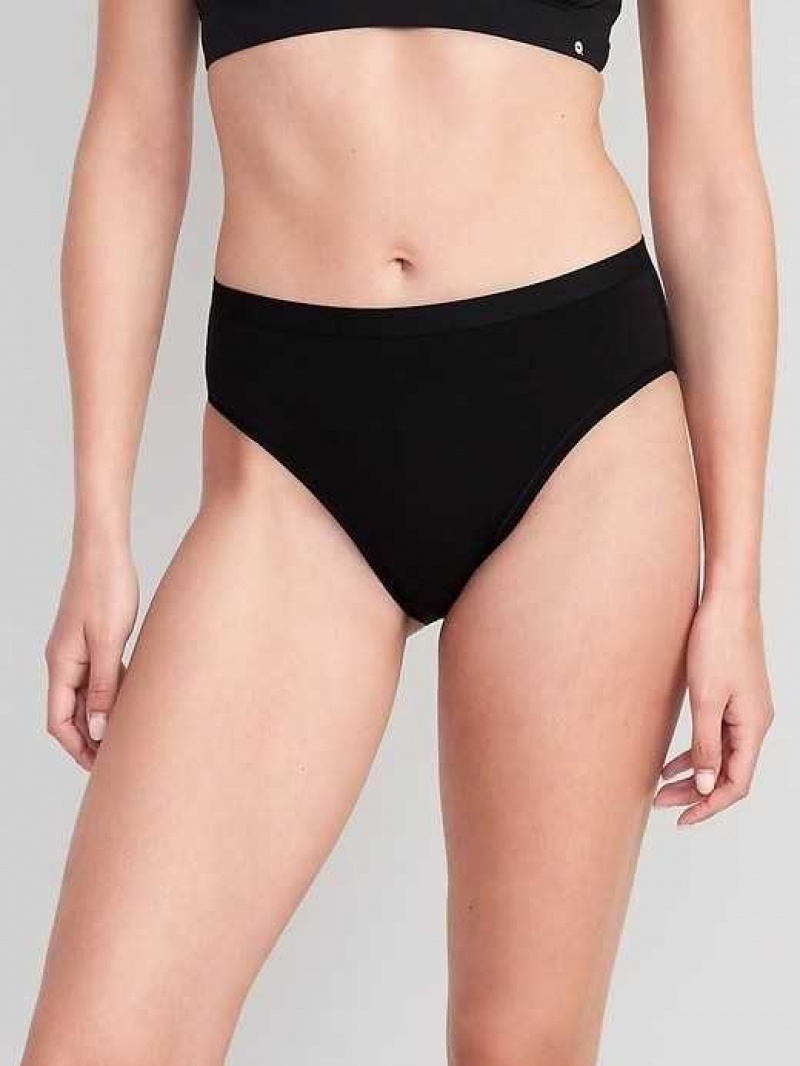 Old Navy High-Waisted Bikini Underwear Black | MCR260159