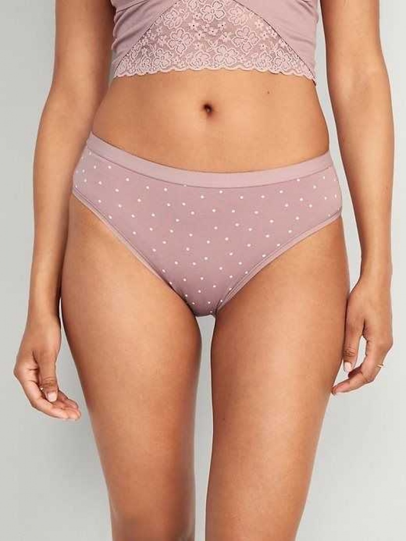 Old Navy High-Waisted Bikini Underwear White / Pink | NDA634719