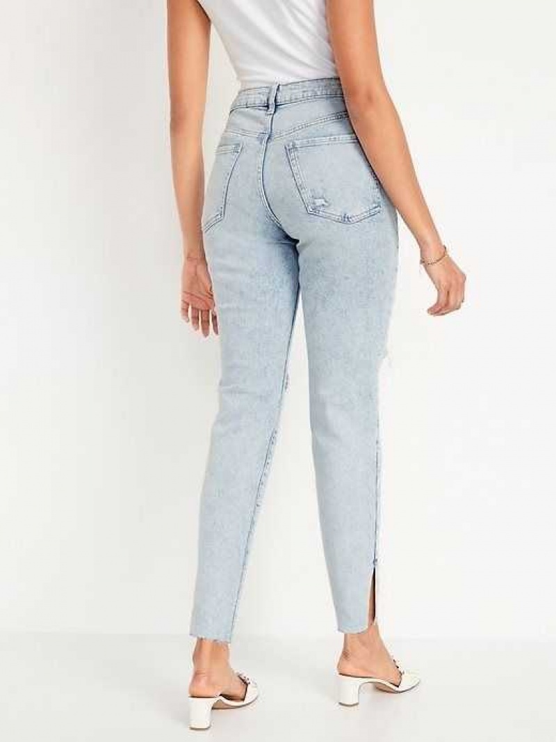 Old Navy High-Waisted Button-Fly OG Straight Ripped Side-Slit Jeans Laine | TCU185362