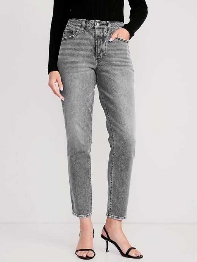 Old Navy High-Waisted Button-Fly OG Straight Ankle Jeans Black | JVX593762